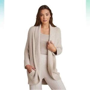 Barefoot Dreams Cozy Open-Front Cardigan in Light Beige